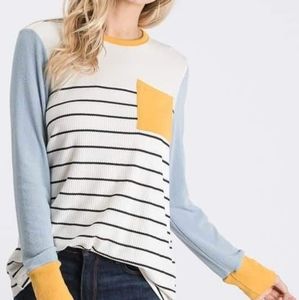 Colorblocked striped long sleeve